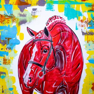 Pferd, rot