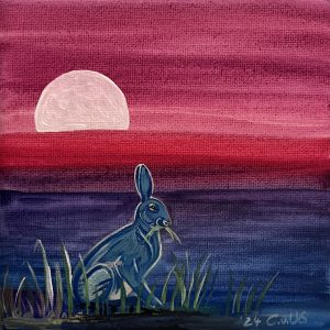 Hase im Mondlicht