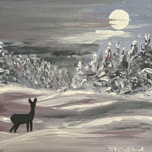 Winterlandschaft mit Reh
