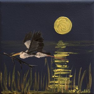 Graureiher bei Nacht