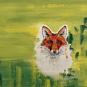 Rotfuchs vor Grün