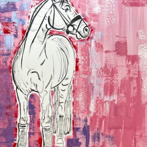 Pferd vor Rosa